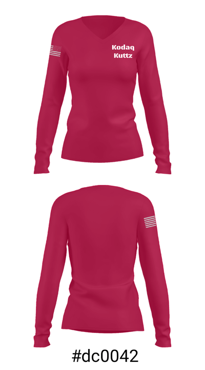 Kodaq Kuttz 53151968 Women's Long Sleeve V-neck Shirt - 20