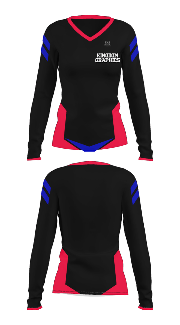 Women's Long Sleeve Vneck Shirt, Kingdom Graphics, , Teamtime, Team time, sublimation, custom sports apparel, team uniforms, spirit wear, spiritwear, sports uniforms, custom shirts, team store, custom team store, fundraiser sports, apparel fundraiser