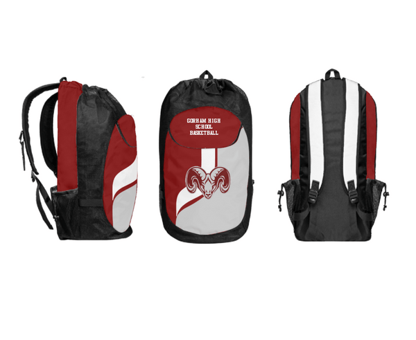 Gear Bag, Gorham High School Basketball, Women's Basketball, Teamtime, Team time, sublimation, custom sports apparel, team uniforms, spirit wear, spiritwear, sports uniforms, custom shirts, team store, custom team store, fundraiser sports, apparel fundraiser