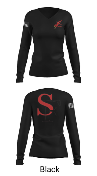 Women's Long Sleeve Vneck Shirt, Seventy-First Senior High School Basketball, Women's Basketball, Teamtime, Team time, sublimation, custom sports apparel, team uniforms, spirit wear, spiritwear, sports uniforms, custom shirts, team store, custom team store, fundraiser sports, apparel fundraiser