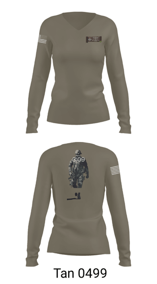 Women's Long Sleeve Vneck Shirt, , Army, Teamtime, Team time, sublimation, custom sports apparel, team uniforms, spirit wear, spiritwear, sports uniforms, custom shirts, team store, custom team store, fundraiser sports, apparel fundraiser