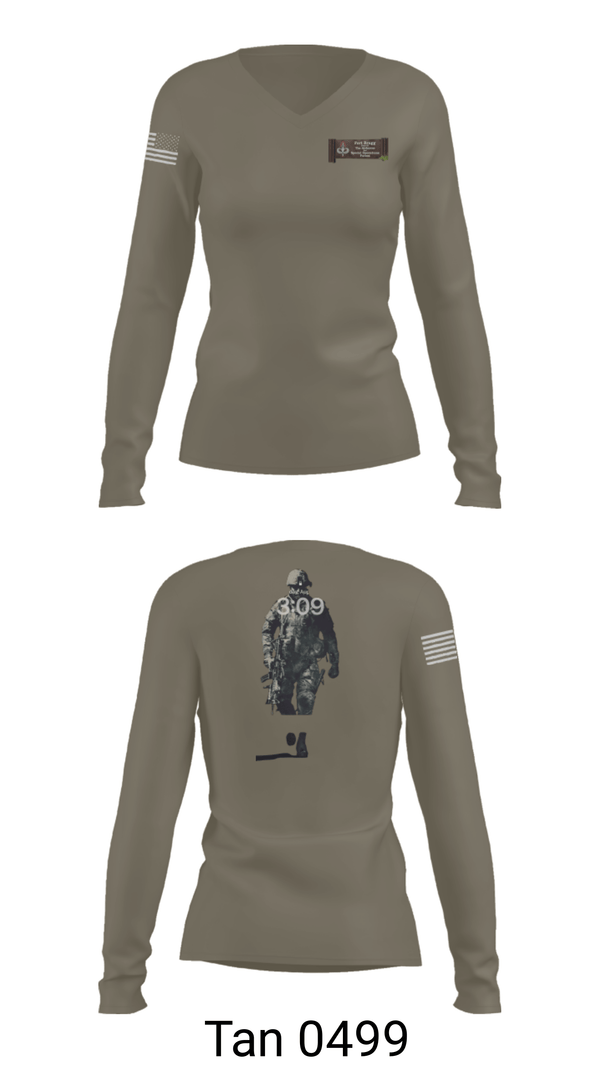 Women's Long Sleeve Vneck Shirt, , Army, Teamtime, Team time, sublimation, custom sports apparel, team uniforms, spirit wear, spiritwear, sports uniforms, custom shirts, team store, custom team store, fundraiser sports, apparel fundraiser