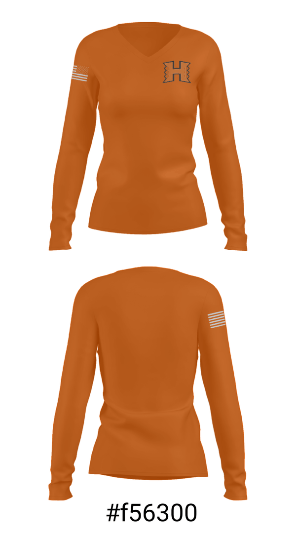 Women's Long Sleeve Vneck Shirt, Hardin Middle School Wrestling, Wrestling, Teamtime, Team time, sublimation, custom sports apparel, team uniforms, spirit wear, spiritwear, sports uniforms, custom shirts, team store, custom team store, fundraiser sports, apparel fundraiser