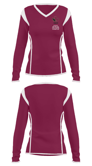 Women's Long Sleeve Vneck Shirt, Bishop Watterson High School Basketball, Women's Basketball, Teamtime, Team time, sublimation, custom sports apparel, team uniforms, spirit wear, spiritwear, sports uniforms, custom shirts, team store, custom team store, fundraiser sports, apparel fundraiser