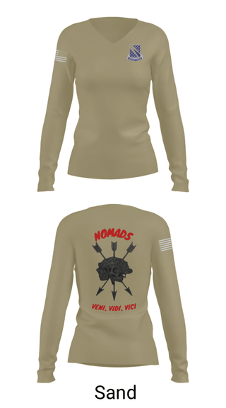 Women's Long Sleeve Vneck Shirt, , Army, Teamtime, Team time, sublimation, custom sports apparel, team uniforms, spirit wear, spiritwear, sports uniforms, custom shirts, team store, custom team store, fundraiser sports, apparel fundraiser