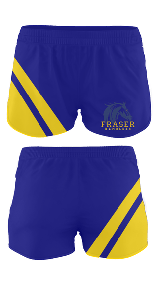 Track Shorts, Fraser High School Gymnastics, Spirit Store, Teamtime, Team time, sublimation, custom sports apparel, team uniforms, spirit wear, spiritwear, sports uniforms, custom shirts, team store, custom team store, fundraiser sports, apparel fundraiser