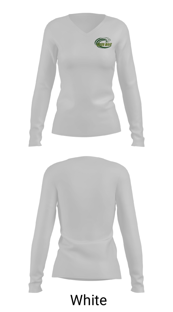 Women's Long Sleeve Vneck Shirt, Dover High School Gymnastics, Spirit Store, Teamtime, Team time, sublimation, custom sports apparel, team uniforms, spirit wear, spiritwear, sports uniforms, custom shirts, team store, custom team store, fundraiser sports, apparel fundraiser