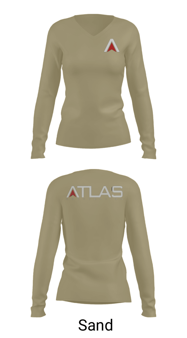 Women's Long Sleeve Vneck Shirt, , Army, Teamtime, Team time, sublimation, custom sports apparel, team uniforms, spirit wear, spiritwear, sports uniforms, custom shirts, team store, custom team store, fundraiser sports, apparel fundraiser