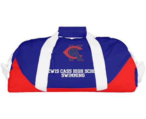 Duffle Bag, Lewis Cass High School Swimming, Swimming, Teamtime, Team time, sublimation, custom sports apparel, team uniforms, spirit wear, spiritwear, sports uniforms, custom shirts, team store, custom team store, fundraiser sports, apparel fundraiser