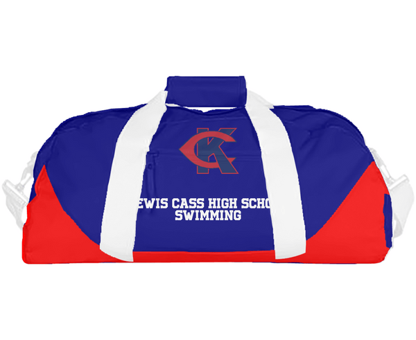 Duffle Bag, Lewis Cass High School Swimming, Swimming, Teamtime, Team time, sublimation, custom sports apparel, team uniforms, spirit wear, spiritwear, sports uniforms, custom shirts, team store, custom team store, fundraiser sports, apparel fundraiser