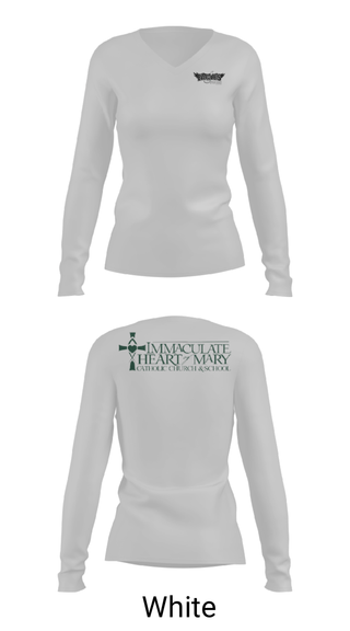Women's Long Sleeve Vneck Shirt, Immaculate Heart Of Mary School, Spirit Store, Teamtime, Team time, sublimation, custom sports apparel, team uniforms, spirit wear, spiritwear, sports uniforms, custom shirts, team store, custom team store, fundraiser sports, apparel fundraiser