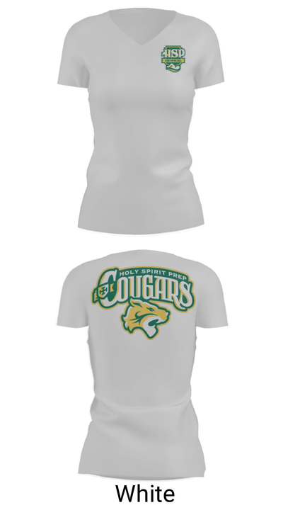 Holy Spirit Preparatory Upper School Swimming 91307263 Women's Short Sleeve V-neck Shirt - 7