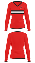 Macomb High School Basketball 29418275 Women's Long Sleeve V-neck Shirt - 33