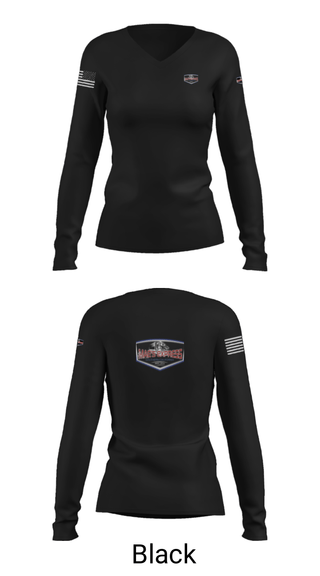 Women's Long Sleeve Vneck Shirt, Mae’s Express, , Teamtime, Team time, sublimation, custom sports apparel, team uniforms, spirit wear, spiritwear, sports uniforms, custom shirts, team store, custom team store, fundraiser sports, apparel fundraiser