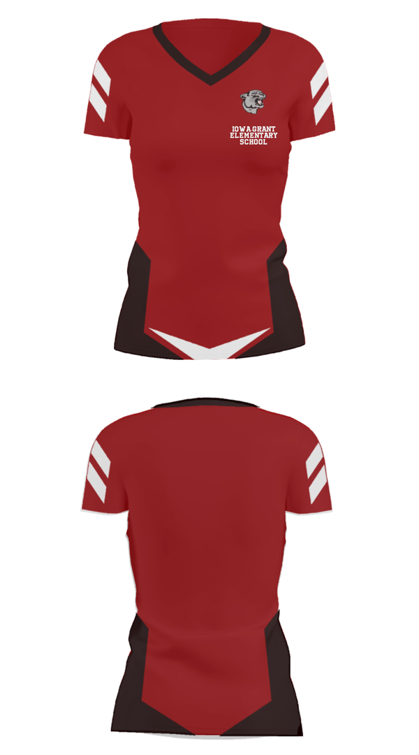 Women's Short Sleeve Vneck Shirt, Iowa-Grant Elementary School, Spirit Store, Teamtime, Team time, sublimation, custom sports apparel, team uniforms, spirit wear, spiritwear, sports uniforms, custom shirts, team store, custom team store, fundraiser sports, apparel fundraiser