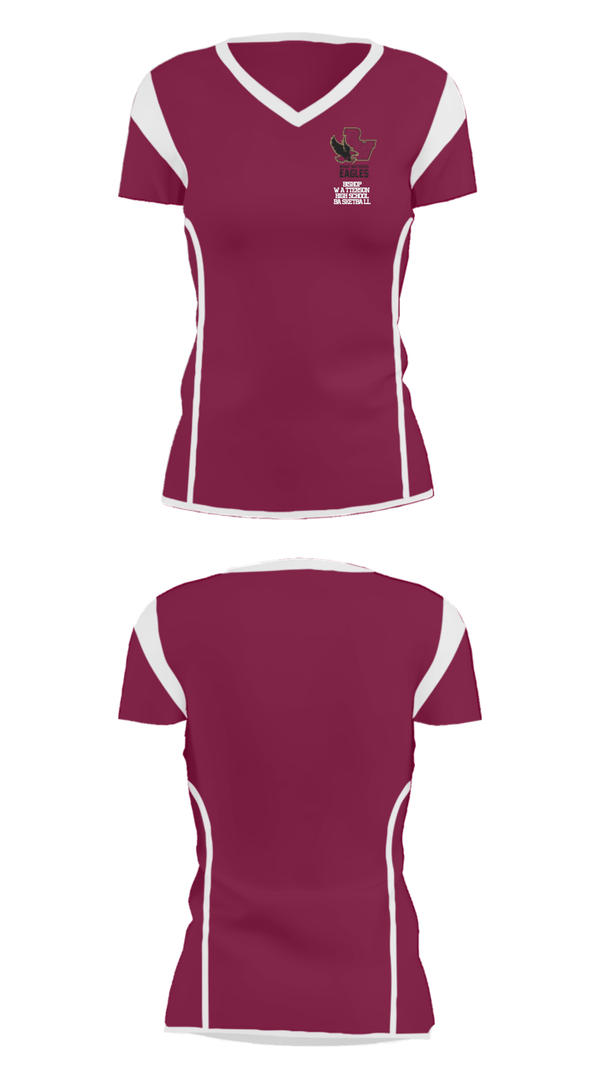 Women's Short Sleeve Vneck Shirt, Bishop Watterson High School Basketball, Women's Basketball, Teamtime, Team time, sublimation, custom sports apparel, team uniforms, spirit wear, spiritwear, sports uniforms, custom shirts, team store, custom team store, fundraiser sports, apparel fundraiser