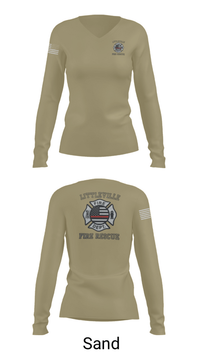 Littleville Fire & Rescue 55821755 Women's Long Sleeve V-neck Shirt - 47