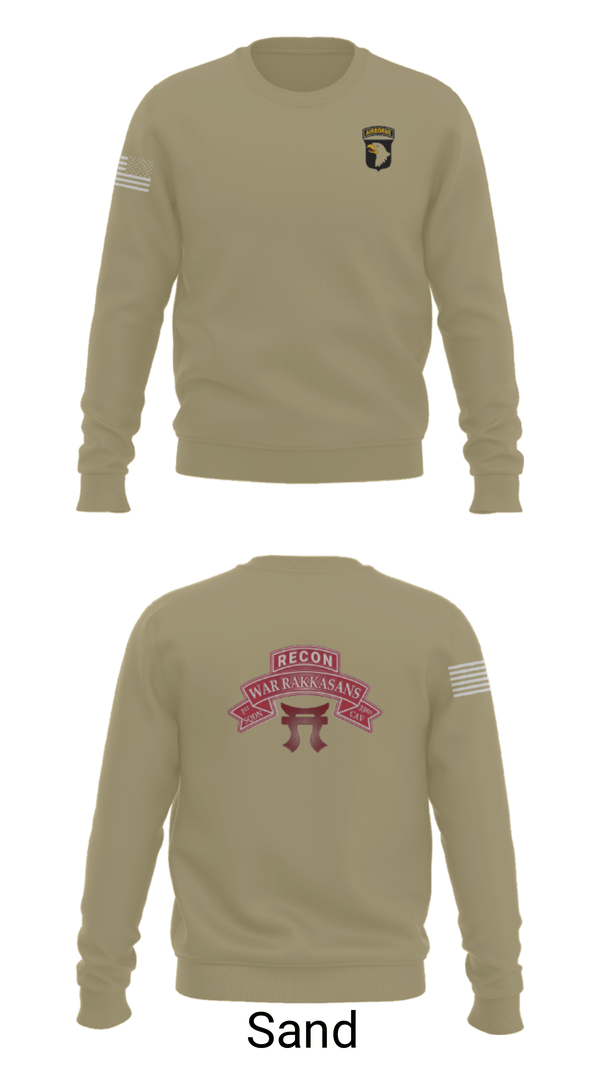 Crew Neck Sweatshirt, 1-33 CAV, Army, Teamtime, Team time, sublimation, custom sports apparel, team uniforms, spirit wear, spiritwear, sports uniforms, custom shirts, team store, custom team store, fundraiser sports, apparel fundraiser