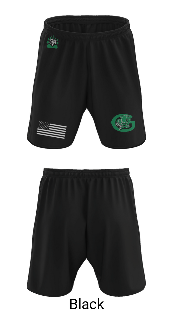 Athletic Shorts With Pockets, Gold-Burg High School Basketball, Women's Basketball, Teamtime, Team time, sublimation, custom sports apparel, team uniforms, spirit wear, spiritwear, sports uniforms, custom shirts, team store, custom team store, fundraiser sports, apparel fundraiser