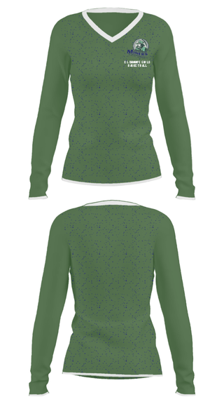 Women's Long Sleeve Vneck Shirt, El Diamante High School Basketball, Women's Basketball, Teamtime, Team time, sublimation, custom sports apparel, team uniforms, spirit wear, spiritwear, sports uniforms, custom shirts, team store, custom team store, fundraiser sports, apparel fundraiser
