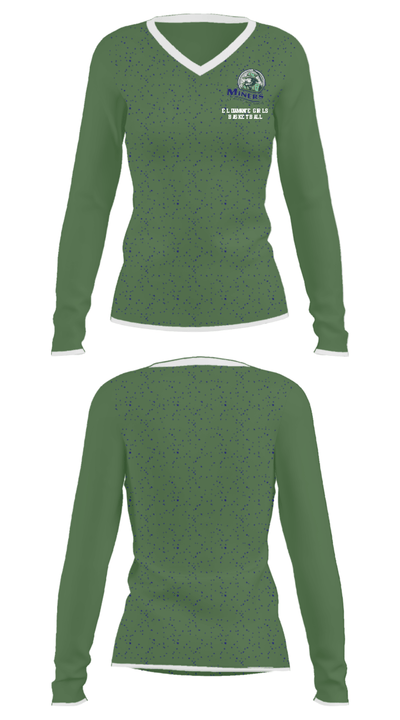 El Diamante High School Basketball 57210658 Women's Long Sleeve V-neck Shirt - 34