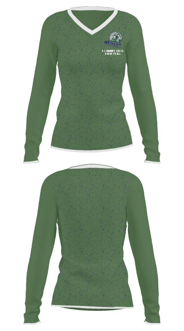Women's Long Sleeve Vneck Shirt, El Diamante High School Basketball, Women's Basketball, Teamtime, Team time, sublimation, custom sports apparel, team uniforms, spirit wear, spiritwear, sports uniforms, custom shirts, team store, custom team store, fundraiser sports, apparel fundraiser