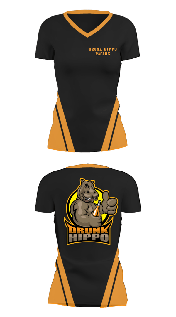 Women's Short Sleeve Vneck Shirt, Drunk Hippo Racing, , Teamtime, Team time, sublimation, custom sports apparel, team uniforms, spirit wear, spiritwear, sports uniforms, custom shirts, team store, custom team store, fundraiser sports, apparel fundraiser