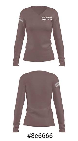 Women's Long Sleeve Vneck Shirt, 201st Regional Support Group, Army, Teamtime, Team time, sublimation, custom sports apparel, team uniforms, spirit wear, spiritwear, sports uniforms, custom shirts, team store, custom team store, fundraiser sports, apparel fundraiser