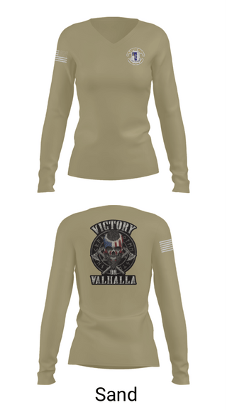 Women's Long Sleeve Vneck Shirt, 1-50 infantry battalion, Army, Teamtime, Team time, sublimation, custom sports apparel, team uniforms, spirit wear, spiritwear, sports uniforms, custom shirts, team store, custom team store, fundraiser sports, apparel fundraiser