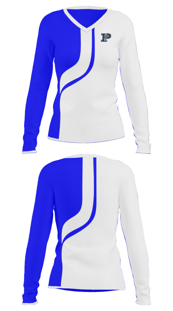 Women's Long Sleeve Vneck Shirt, Princeton Senior High School Basketball, Men's Basketball, Teamtime, Team time, sublimation, custom sports apparel, team uniforms, spirit wear, spiritwear, sports uniforms, custom shirts, team store, custom team store, fundraiser sports, apparel fundraiser
