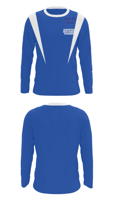 Woodstock High School Swimming 84848036 Long Sleeve Performance Shirt - 29
