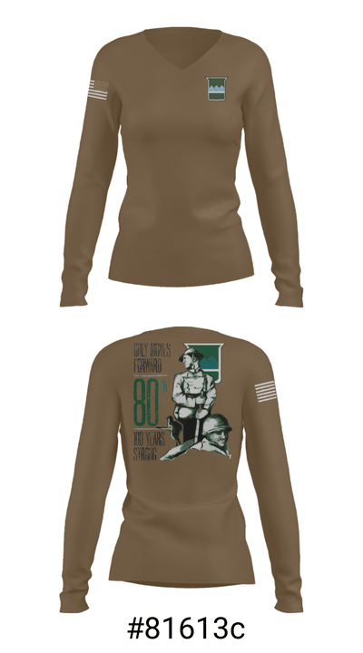 80th Training Command 12483809 Women's Long Sleeve V-neck Shirt - 7