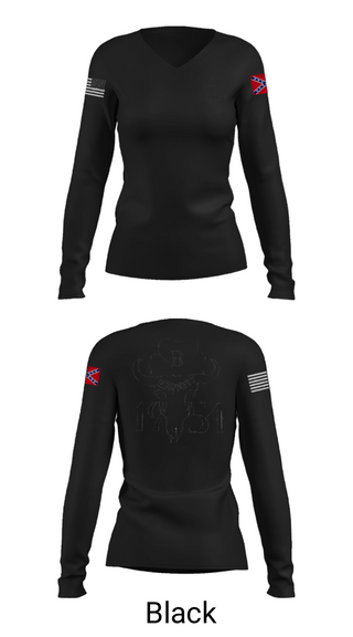 Women's Long Sleeve Vneck Shirt, GOD'S GANGSTER'SBarnetts, Marines, Teamtime, Team time, sublimation, custom sports apparel, team uniforms, spirit wear, spiritwear, sports uniforms, custom shirts, team store, custom team store, fundraiser sports, apparel fundraiser