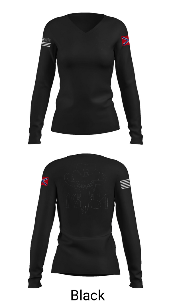 Women's Long Sleeve Vneck Shirt, GOD'S GANGSTER'SBarnetts, Marines, Teamtime, Team time, sublimation, custom sports apparel, team uniforms, spirit wear, spiritwear, sports uniforms, custom shirts, team store, custom team store, fundraiser sports, apparel fundraiser