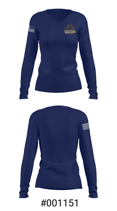 Long Cane Middle School 23153033 Women's Long Sleeve V-neck Shirt - 20