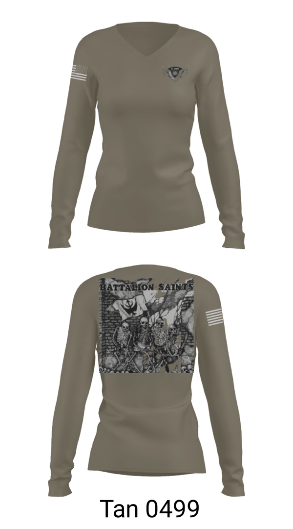 Women's Long Sleeve Vneck Shirt, , Army, Teamtime, Team time, sublimation, custom sports apparel, team uniforms, spirit wear, spiritwear, sports uniforms, custom shirts, team store, custom team store, fundraiser sports, apparel fundraiser