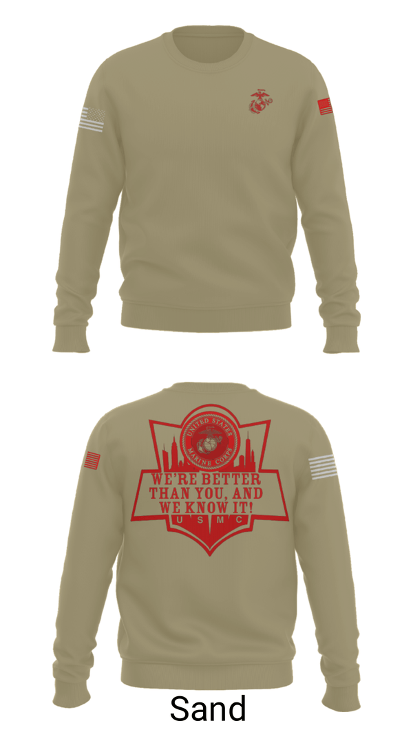Crew Neck Sweatshirt, RSS EMPIRE STATE, Marines, Teamtime, Team time, sublimation, custom sports apparel, team uniforms, spirit wear, spiritwear, sports uniforms, custom shirts, team store, custom team store, fundraiser sports, apparel fundraiser
