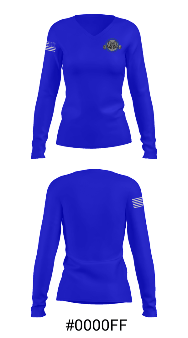 Women's Long Sleeve Vneck Shirt, Pierce County Middle School, Spirit Store, Teamtime, Team time, sublimation, custom sports apparel, team uniforms, spirit wear, spiritwear, sports uniforms, custom shirts, team store, custom team store, fundraiser sports, apparel fundraiser