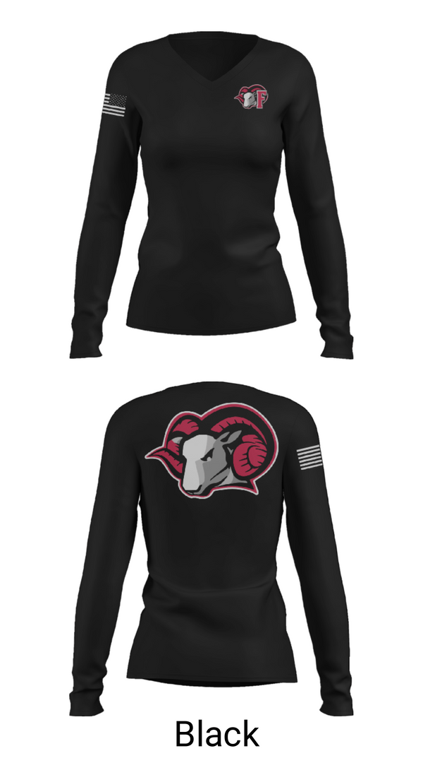 Women's Long Sleeve Vneck Shirt, Franklinton High School Swimming, Swimming, Teamtime, Team time, sublimation, custom sports apparel, team uniforms, spirit wear, spiritwear, sports uniforms, custom shirts, team store, custom team store, fundraiser sports, apparel fundraiser