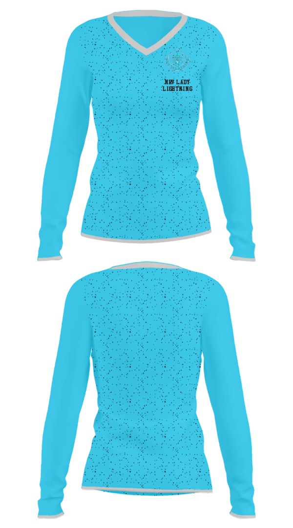 Women's Long Sleeve Vneck Shirt, NRV Lady Lightning, Women's Basketball, Teamtime, Team time, sublimation, custom sports apparel, team uniforms, spirit wear, spiritwear, sports uniforms, custom shirts, team store, custom team store, fundraiser sports, apparel fundraiser