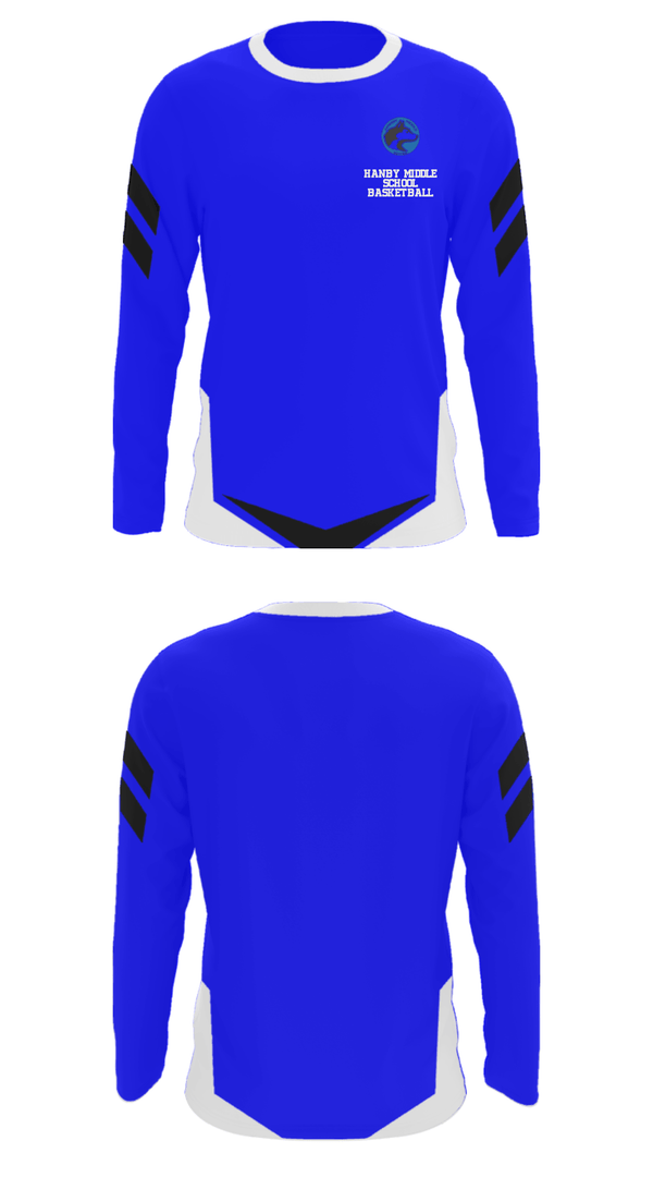 Long Sleeve Performance Shirt, Hanby Middle School Basketball, Women's Basketball, Teamtime, Team time, sublimation, custom sports apparel, team uniforms, spirit wear, spiritwear, sports uniforms, custom shirts, team store, custom team store, fundraiser sports, apparel fundraiser