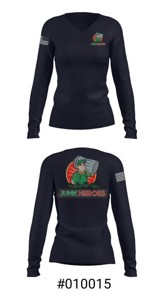 Women's Long Sleeve Vneck Shirt, Junk Heroes, , Teamtime, Team time, sublimation, custom sports apparel, team uniforms, spirit wear, spiritwear, sports uniforms, custom shirts, team store, custom team store, fundraiser sports, apparel fundraiser