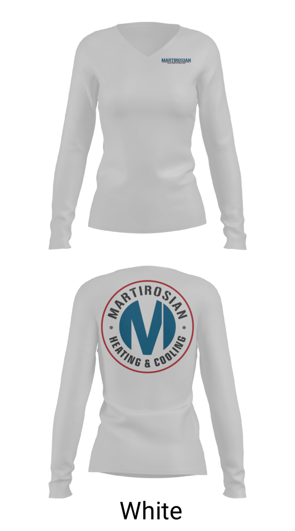 Women's Long Sleeve Vneck Shirt, Martirosian Heating and Cooling, , Teamtime, Team time, sublimation, custom sports apparel, team uniforms, spirit wear, spiritwear, sports uniforms, custom shirts, team store, custom team store, fundraiser sports, apparel fundraiser