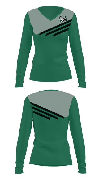 Women's Long Sleeve Vneck Shirt, Emerald Ridge High School Swimming, Swimming, Teamtime, Team time, sublimation, custom sports apparel, team uniforms, spirit wear, spiritwear, sports uniforms, custom shirts, team store, custom team store, fundraiser sports, apparel fundraiser
