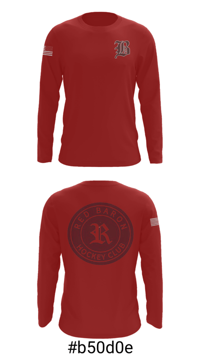 Red Baron Hockey Club 64840347 Long Sleeve Performance Shirt - 18