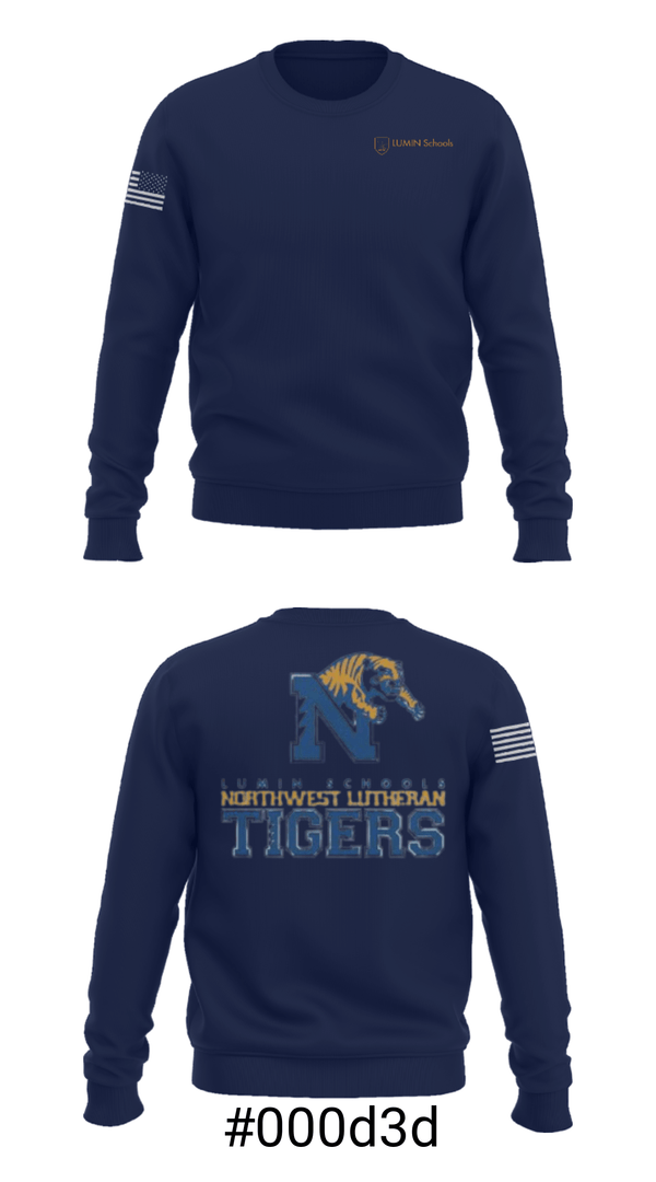 Crew Neck Sweatshirt, Northwest Lutheran School, Spirit Store, Teamtime, Team time, sublimation, custom sports apparel, team uniforms, spirit wear, spiritwear, sports uniforms, custom shirts, team store, custom team store, fundraiser sports, apparel fundraiser