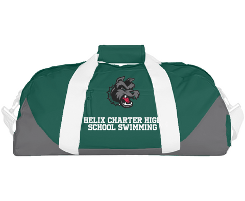 Duffle Bag, Helix Charter High School Swimming, Swimming, Teamtime, Team time, sublimation, custom sports apparel, team uniforms, spirit wear, spiritwear, sports uniforms, custom shirts, team store, custom team store, fundraiser sports, apparel fundraiser