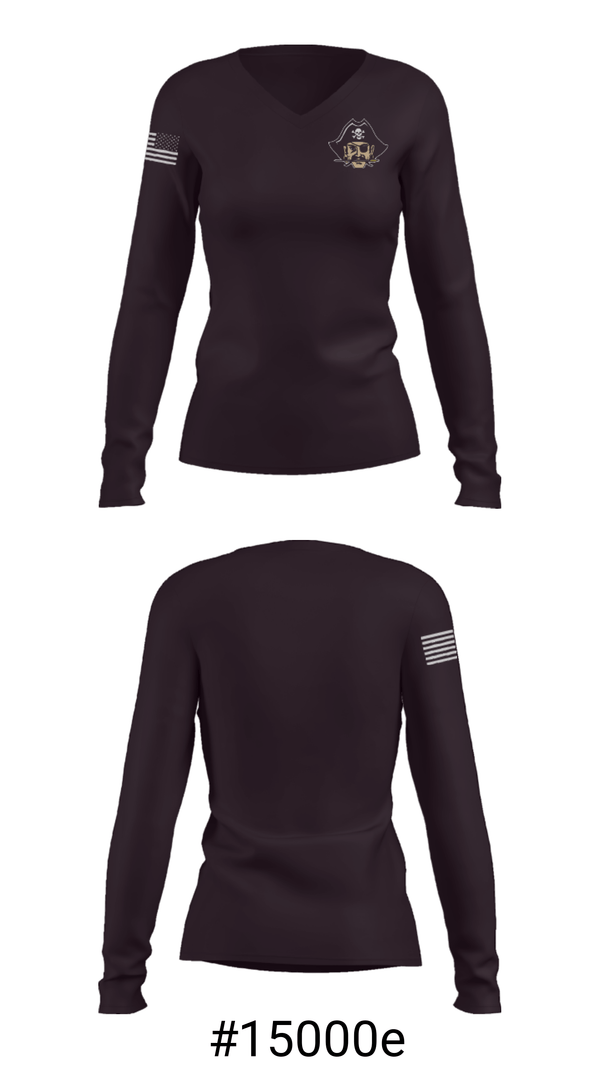 Women's Long Sleeve Vneck Shirt, Emerson-Hubbard Jr/Sr High School, Spirit Store, Teamtime, Team time, sublimation, custom sports apparel, team uniforms, spirit wear, spiritwear, sports uniforms, custom shirts, team store, custom team store, fundraiser sports, apparel fundraiser