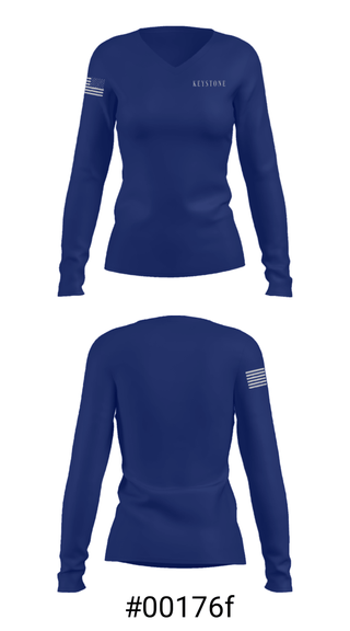 Women's Long Sleeve Vneck Shirt, Keystone Montessori School, Spirit Store, Teamtime, Team time, sublimation, custom sports apparel, team uniforms, spirit wear, spiritwear, sports uniforms, custom shirts, team store, custom team store, fundraiser sports, apparel fundraiser