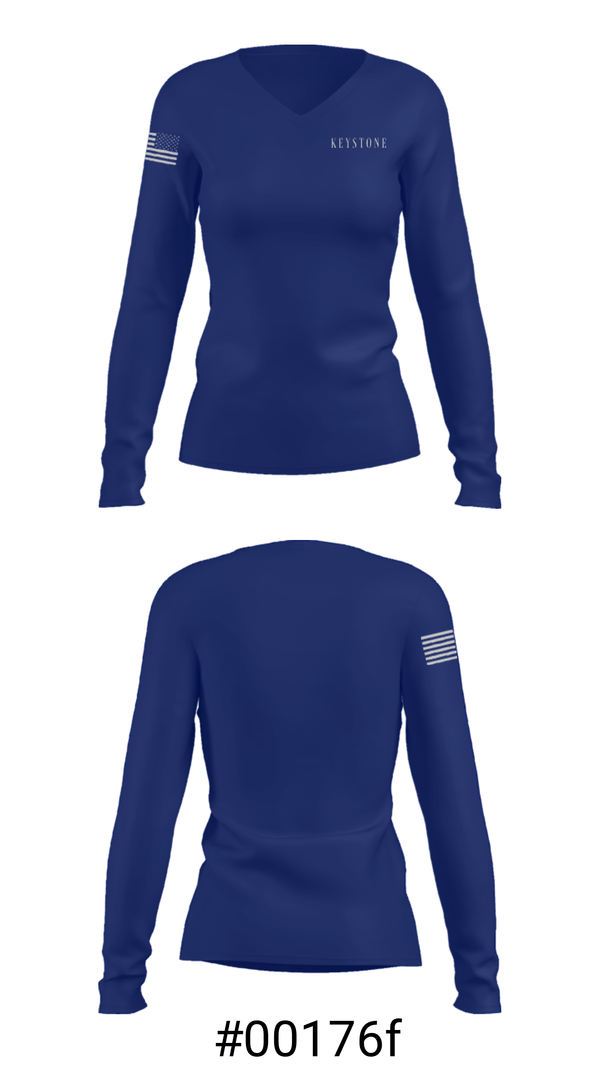Women's Long Sleeve Vneck Shirt, Keystone Montessori School, Spirit Store, Teamtime, Team time, sublimation, custom sports apparel, team uniforms, spirit wear, spiritwear, sports uniforms, custom shirts, team store, custom team store, fundraiser sports, apparel fundraiser